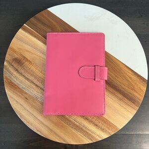 Pink Genuine Leather Passport and Card Case